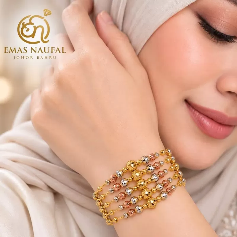 Bangle layers warna rosegold keemasan