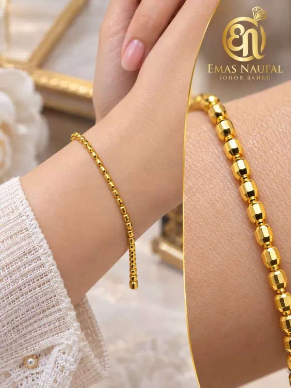 Rantai tangan biji sawi full gold